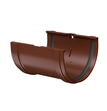 Соединитель желобов с резиновым уплотнителем Комфорт Светло-коричневый, (RAL 8017)